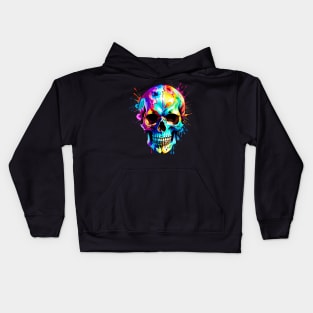 Colored Skull Design in Vibrant Vector Style Kids Hoodie